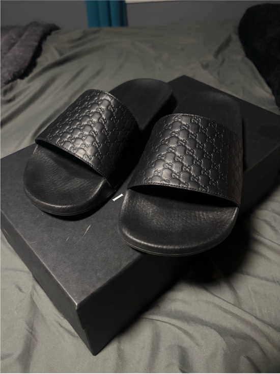 Gucci Black Embossed GG Slide Sandals - Men\'s US Size. 7 main image 8